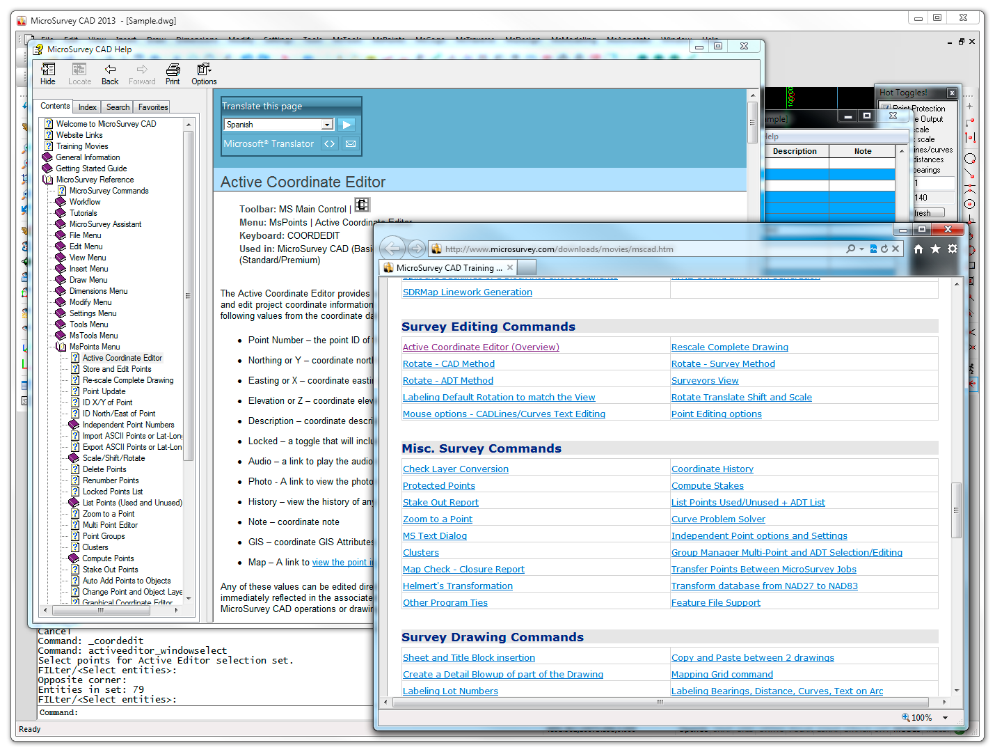 microsurvey embedded cad movies