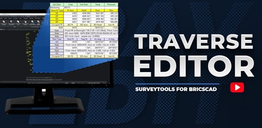 Maximizing BricsCAD with SurveyTools – Active Traverse Editor